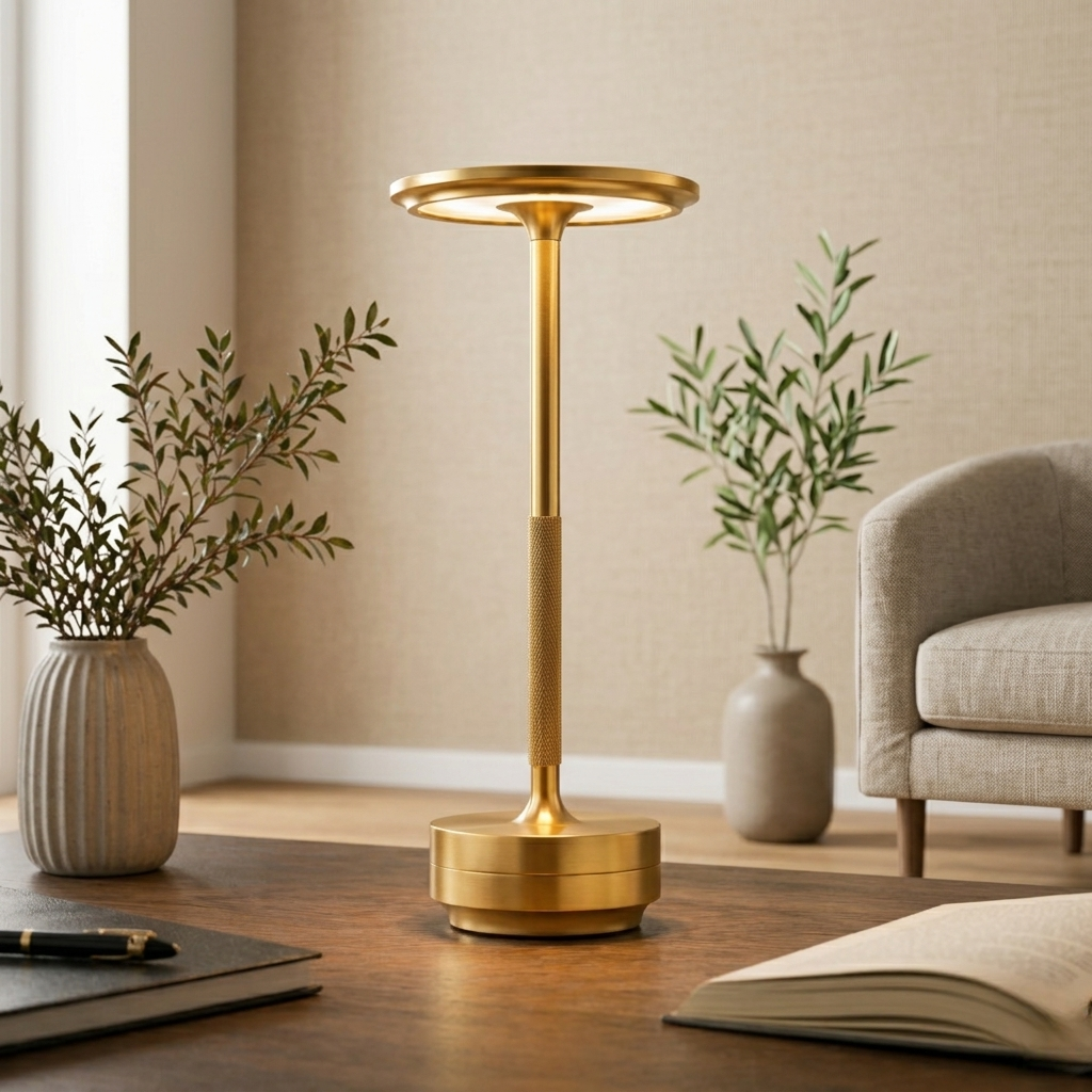 Sherum EcoLume Lamp, Cordless LED Touch Table Lamp, 3 Brightness Levels Rechargeable Bedside Light, Modern Decor, Gift for Her