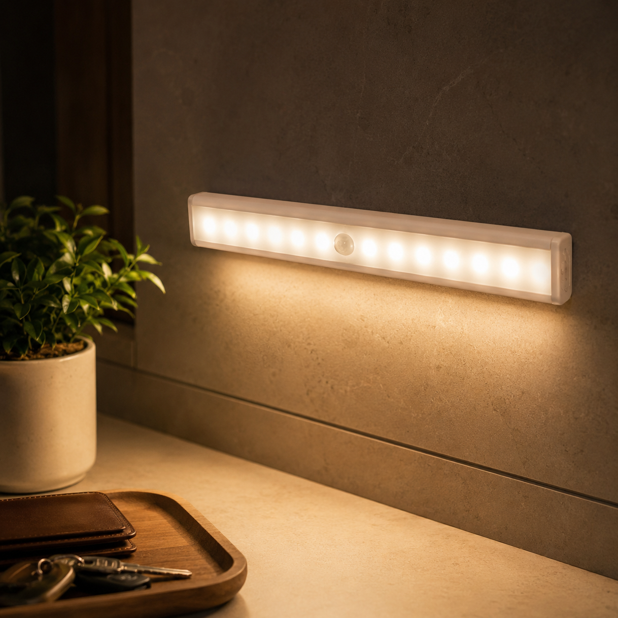 SmartLED , Motion Sensor Closet Light, Wireless LED Cabinet Light, Stick On Shelf Light, Battery Operated, Pantry Hallway Wardrobe Night Light