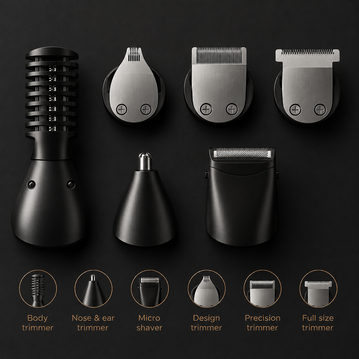 Beard Trimmer Grooming Kit, Cordless Multi-Head