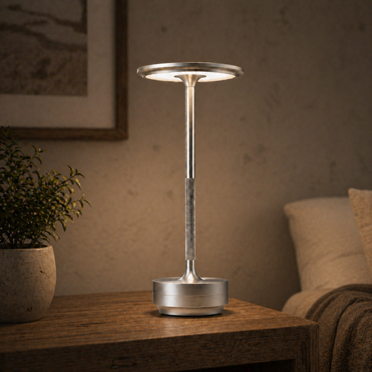 Sherum EcoLume Lamp, Cordless LED Touch Table Lamp, 3 Brightness Levels Rechargeable Bedside Light, Modern Decor, Gift for Her