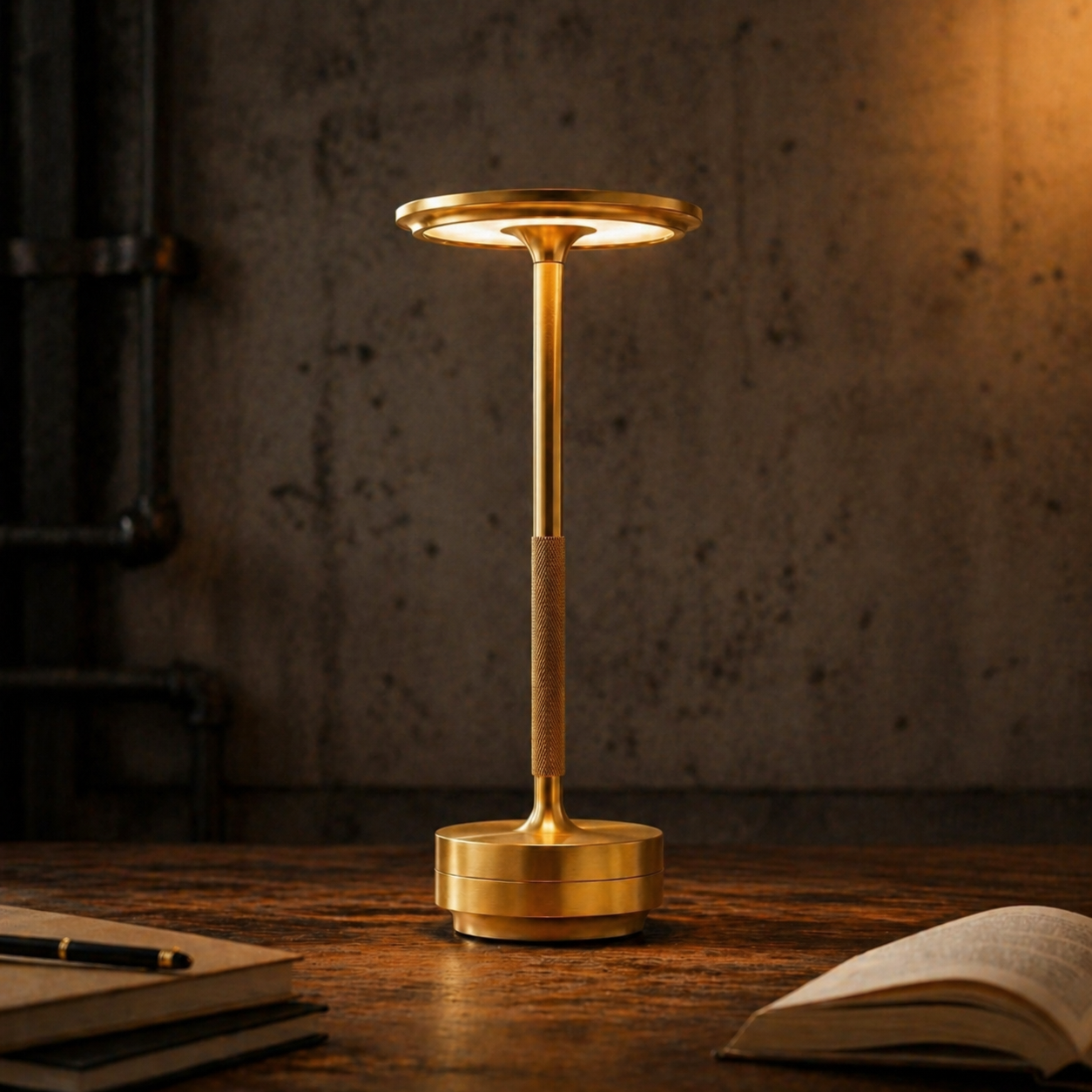 Tutronica EcoLume Lamp, Cordless LED Touch Table Lamp, 3 Brightness Levels Rechargeable Bedside Light, Modern Decor, Gift for Her