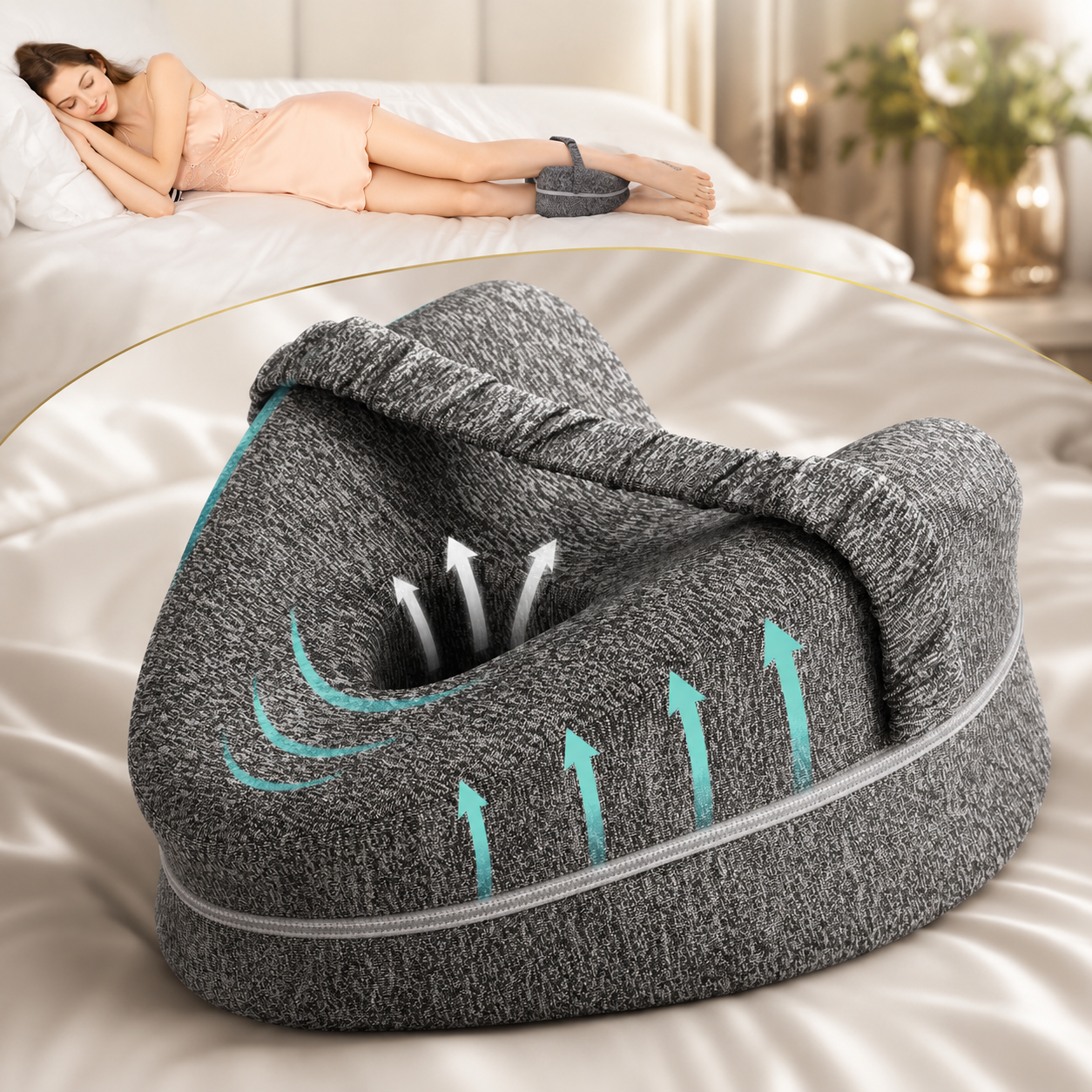Nue Pillow Knee Pillow Spinal Support & Comfort for Side Sleepers