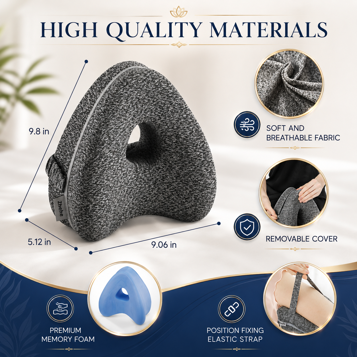 Revoget Knee Pillow Spinal Support & Comfort for Side Sleepers