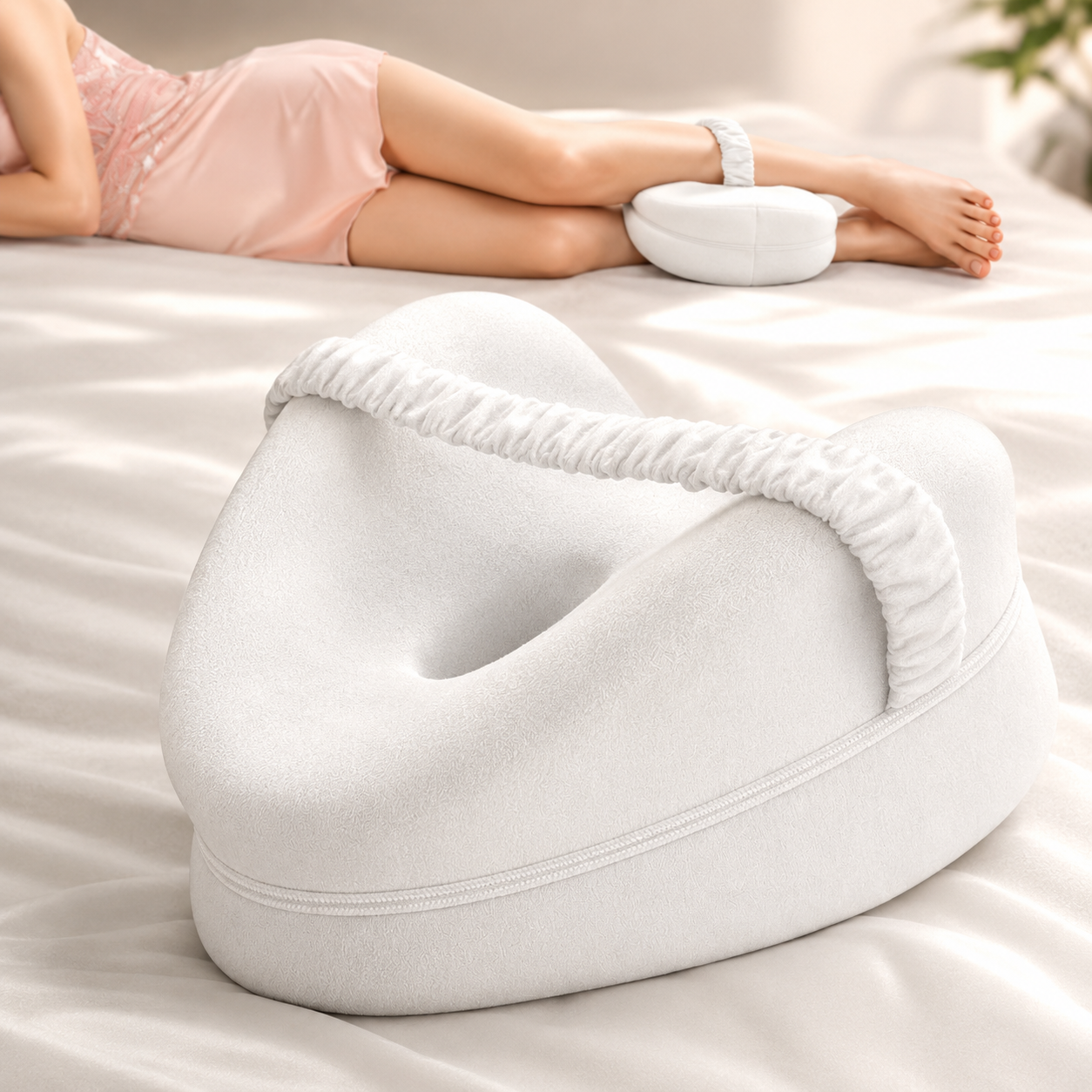 SmoothSpine Knee Pillow Spinal Support & Comfort for Side Sleepers