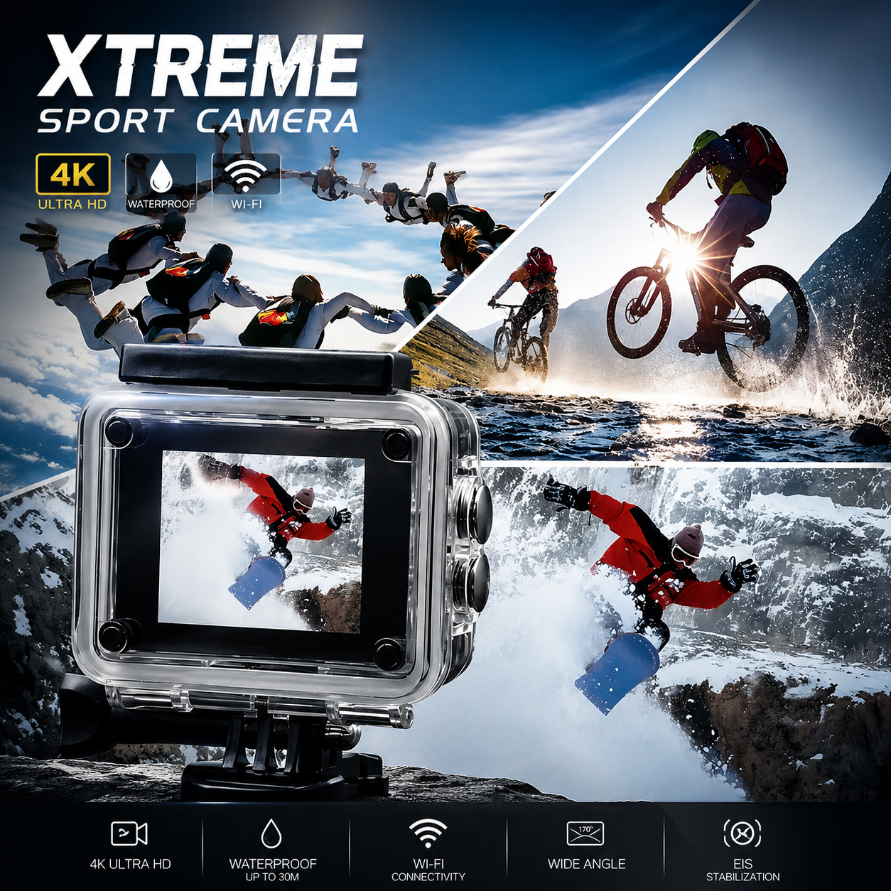Action Sports Camera, Waterproof HD