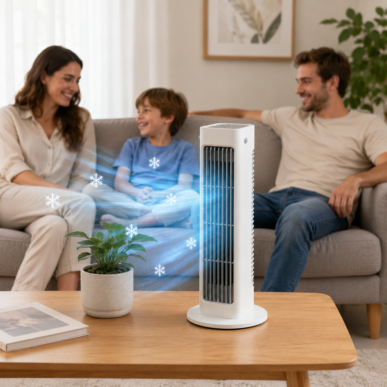 Breeza Max, Breeza Max Portable AC, BreeTower Fan with Remote, Quiet Bedside Cooling Companion, Compact Desk Breeze Alternative to AC, Minimalist Home Gift