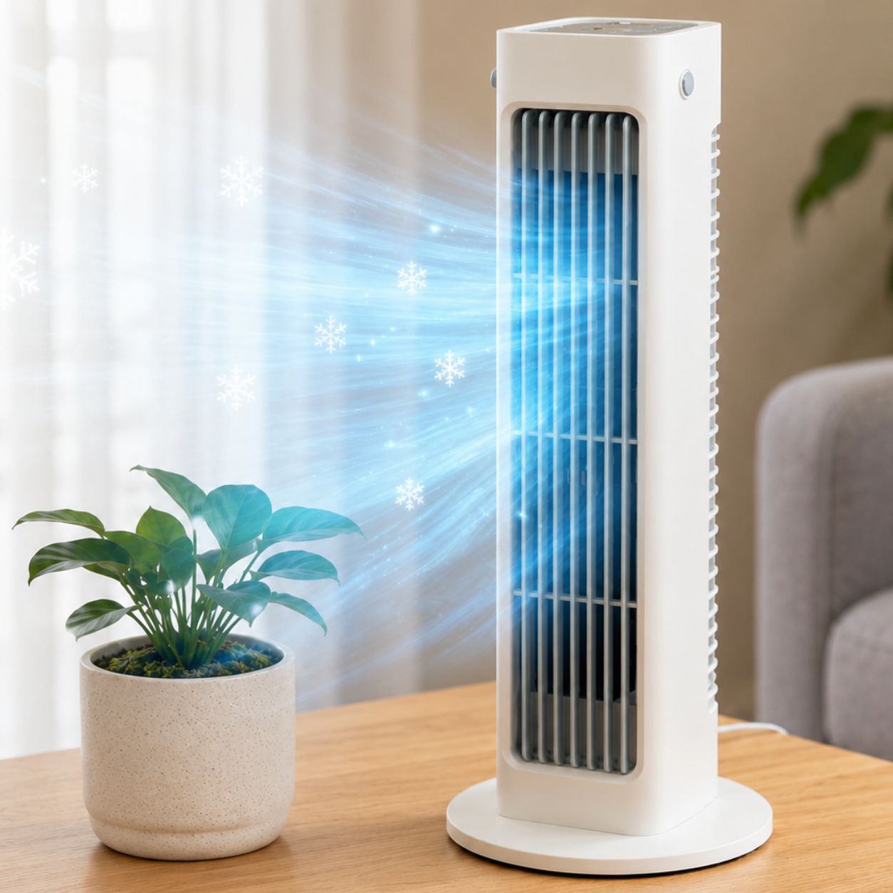 Breeza Max, Breeza Max Portable AC, BreeTower Fan with Remote, Quiet Bedside Cooling Companion, Compact Desk Breeze Alternative to AC, Minimalist Home Gift