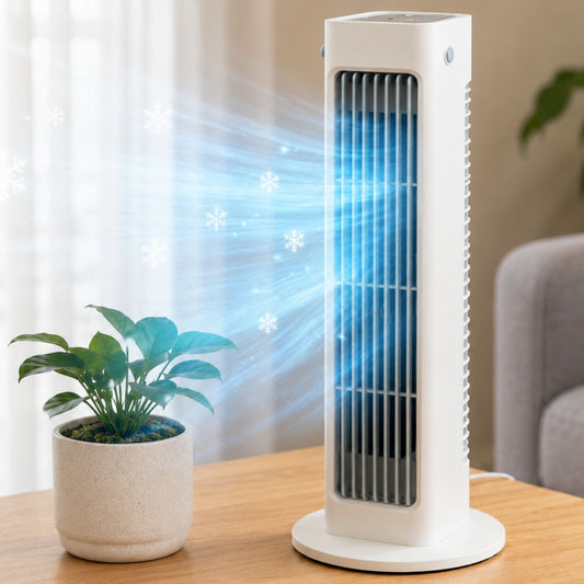 Breeza Max, Breeza Max Portable AC, BreeTower Fan with Remote, Quiet Bedside Cooling Companion, Compact Desk Breeze Alternative to AC, Minimalist Home Gift