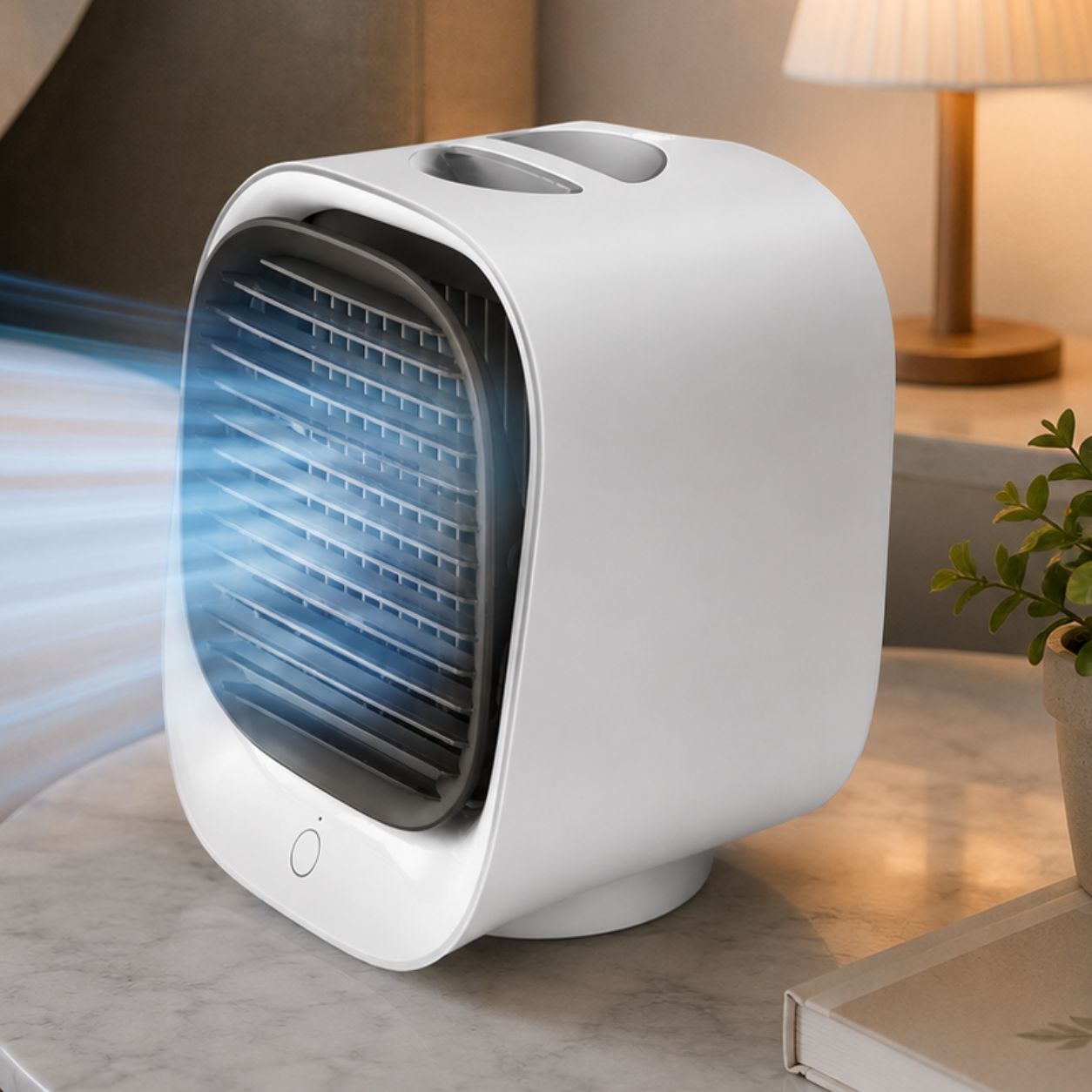OriBreeze Air Cooler Portable air Conditioner, Personal Evaporative Fan, USB Rechargeable Tabletop Cooler
